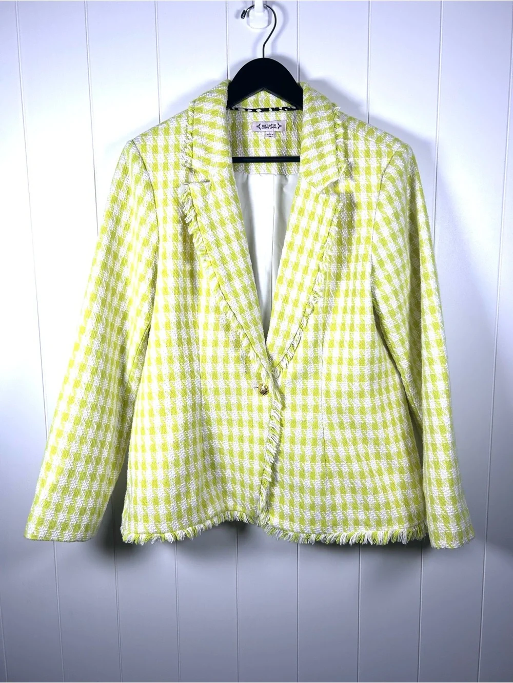 Nanette Lepore Yellow Blazer Jacket Size Large - Picture 3 of 11